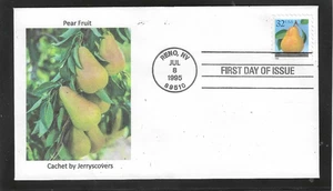 PEAR FRUIT FDC 1995 RENO, NEVADA JERRY'S COVERS ONLY 1 MADE - Picture 1 of 1