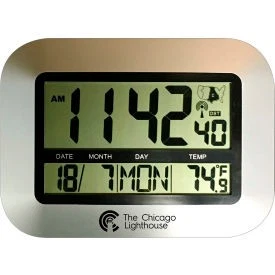 Chicago Lighthouse 9.75"" Digital Atomic Clock with Calendar and Indoor - Image 1 of 1