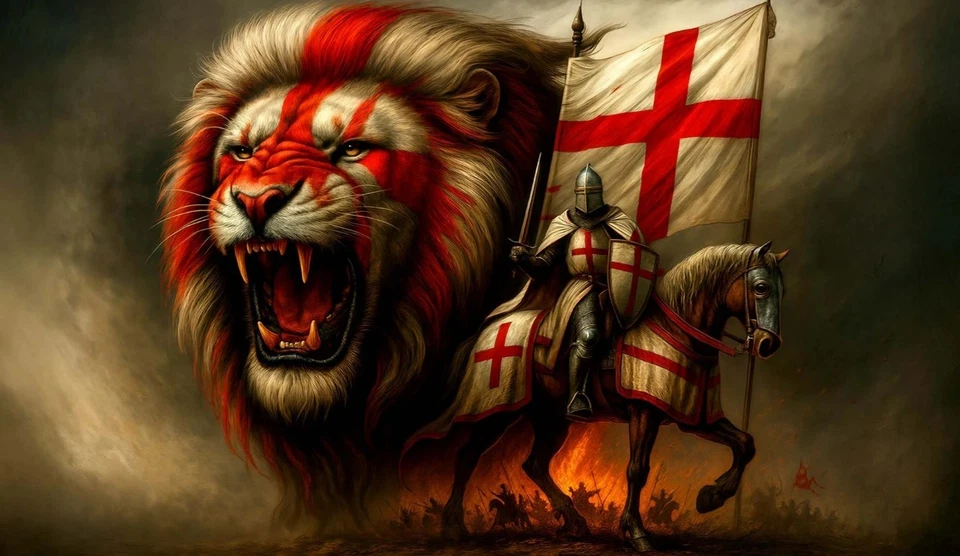 ENGLAND PATRIOT LION ST GEORGE CRUSADES 5x3 feet FLAG 150cm x 90cm - Image 1 of 1