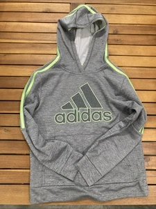 Adidas Sweatshirt Jungen M 10/12 grau mit gelben Streifen - Bild 1 von 3