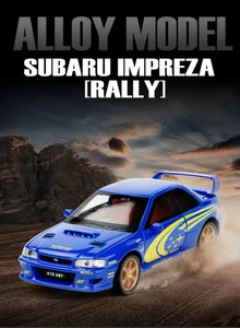1:32 Subaru Impreza Rally Blue Diecast Car Model – Alloy Collectible Toy Vehicle - Picture 1 of 12