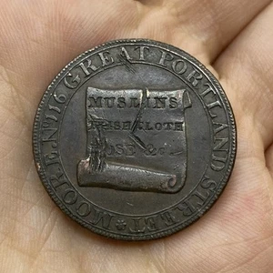 1795 HALFPENNY MIDDLESEX MOORE’S LACE MANUFACTORY CONDER TOKEN - SCRATCHED - Imagen 1 de 4