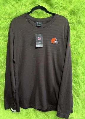 НОВЫЙ С ЯРЛЫКАМИ CLEVELAND BROWNS NIKE DRI-FIT НА ПОЛЕ ТЕРМОБЕЛЬЕ большой - Изображение 1 из 4