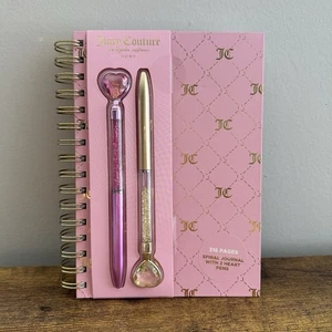 New Juicy Couture Spiral Notebook Journal Heart Pens Set Stationery Pink Gold - Picture 1 of 3