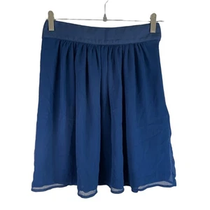 Forever 21 Essentials Women's Knee Length Pleated Flowy Skirt Blue S Minimalist - Picture 1 of 8