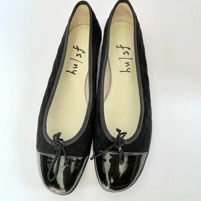 French Sole FS/NY Passport Ballet Cap Toe Quilted Flat Black Sz 9 EuC - Image 1 of 4