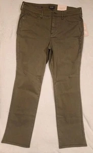 NYDJ Marilyn Straight Leg Lift Tuck Stretch Jeans Green Martini Oil 12 - Picture 1 of 9