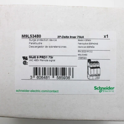 施耐德电动 480 伏交流 3 杆 4 线 L-N 浪涌避雷器 M9L53480 — 第 1/2 张图片