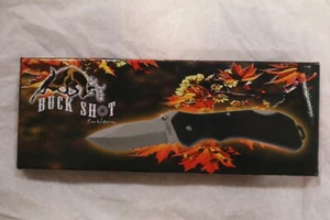 BUCK SHOT CUTLERY 5.25" CLOSED TACTICAL FOLDING KNIFE mustang trapper - Picture 1 of 4