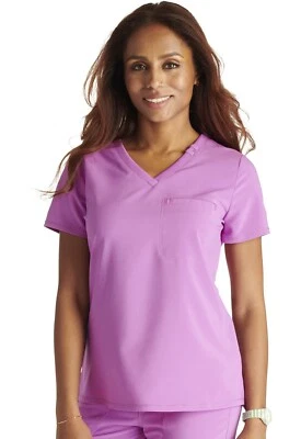 Cherokee Style 748 V- Neck 1 Pocket Scrub Top in "Vibrant Violet" Size XL - Image 1 of 3