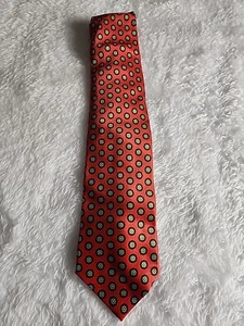 Paco Rabanne Red Floral Tie Italian 100% Silk Business Italy Career Business - Picture 1 of 8