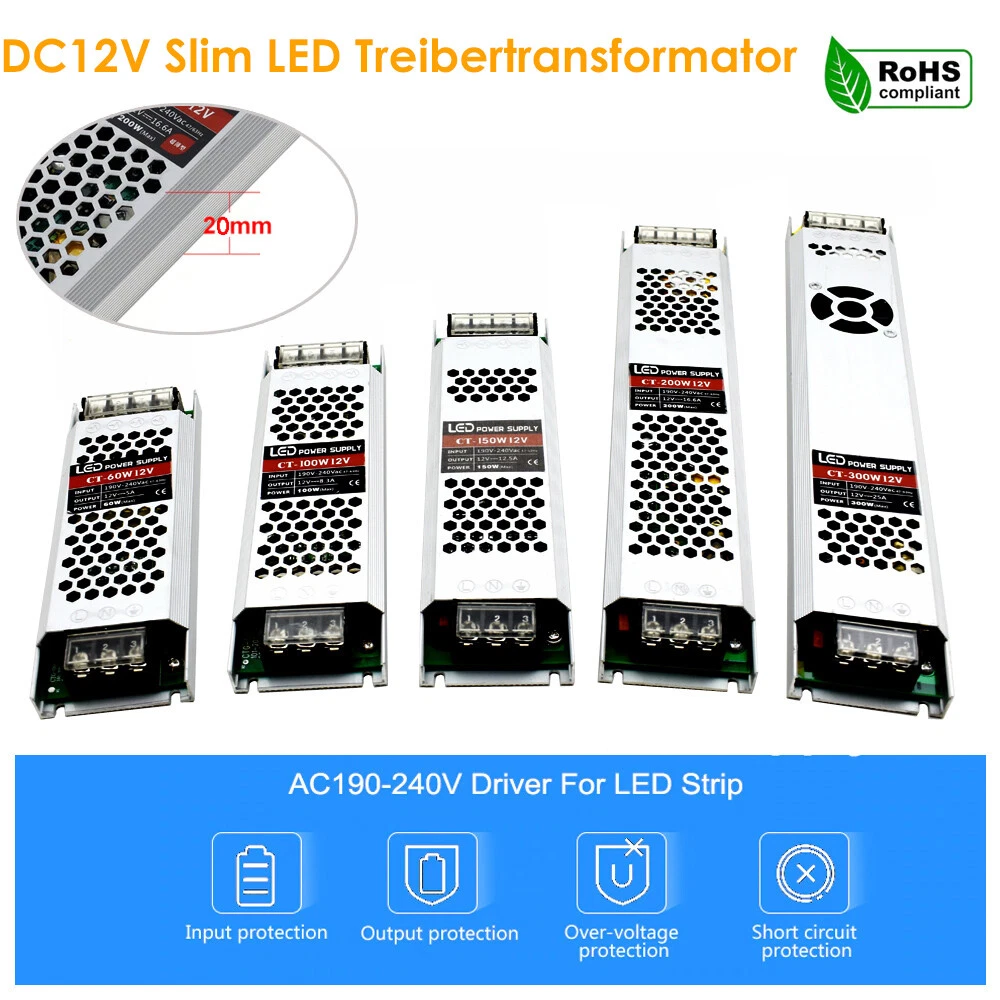 Netzteil 12 V 25 A 24V LED Trafo Netzteil IP67 Wasserdicht – 10W - Foto 2
