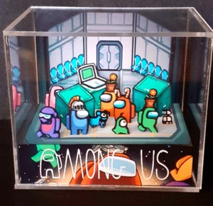 Among Us - 3D Cube Handmade Diorama - VideoGames - Shadowbox - Picture 1 of 6