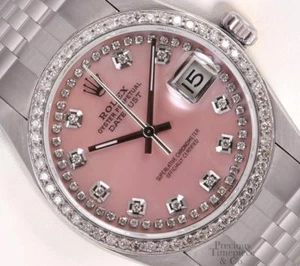 Rolex Datejust Steel 36mm Watch-Pink MOP String Diamond Dial-Diamond Bezel-2YWTY - Picture 1 of 6