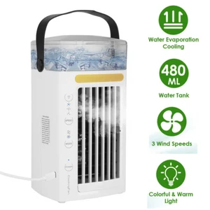 Mini Portable Air Conditioner Cooling Fan Cooler 3 Speeds Evaporative Humidifier - Picture 1 of 10