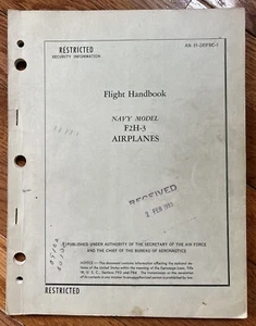 F2H-3 BANSHEE FLIGHT MANUAL Military Korean War ERA Classified Document Original - Picture 1 of 5