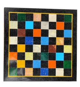  Marble Chess Game Board game Handmade Semiprecious Inlay Art Gifts him - Picture 1 of 4