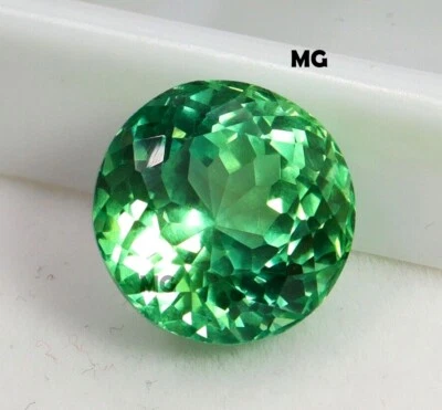 17.00 Karat AAA Natürlich Brasilien Grün Paraiba Turmalin Rund Schliff Lose - Bild 1 von 4