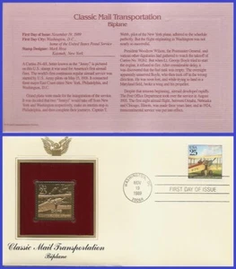 USA8 #2436 U/A GOLDEN REPLICA FDC Biplane - Imagen 1 de 1