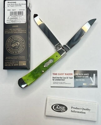Cuchillo de plantilla Case Trapper hueso verde lima 61040 6254ss NUEVO Foto 1 de 4