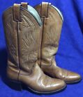 Brown Leather Justin Cowboy Boots Sz 6 C #4182 Cowgirl Tall