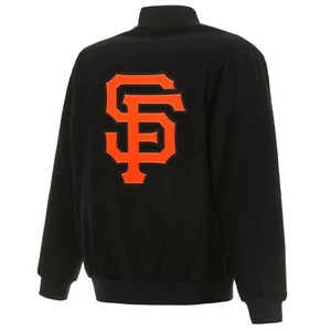 Chaqueta reversible de lana JHD de los Gigantes de San Francisco de la MLB con logotipos bordados - Imagen 1 de 6