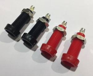 4 Pack Black 563-0100 Red 563-0500 Deltron 4mm Speaker Plug Connectors JPSS206 - Picture 1 of 6