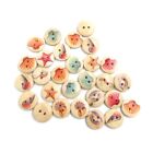  100 Pcs Scrapbooking Buttons Shell Decor Decorate Sewing Wood