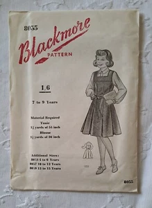 1950's Blackmore Paper Sewing Pattern Vintage Girls Blouse & Tunic 7 - 9 yrs - Picture 1 of 2