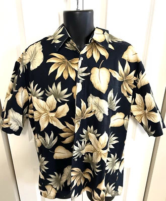 Vintage 1990's Pierre Cardin Black Hibiscus Short Sleeve Size XL Hawaiian Shirt - Image 1 of 4