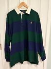 Polo Ralph Lauren Iconic Coton Rugby Shirt Embroidered Logo, XXL & Authenticated