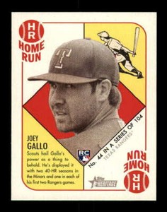 2015 Topps Heritage 51 Collection Mini Red Back #44 Joey Gallo Rookie Rangers z