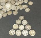 Lot of 10 Us Silver Coins Mercury Dimes Random Mixed Dates 90% Silver Circulated