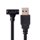CABLECY USB 3.0 to Degree Angled Micro USB Screw Mount Data Cable 3m for Camera