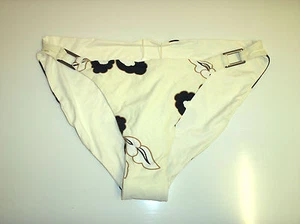 Schönes cremefarbenes & schwarzes geblümtes Moontide Bikinihöschen Slip - Größe 16 - neu mit Etikett! - Bild 1 von 2