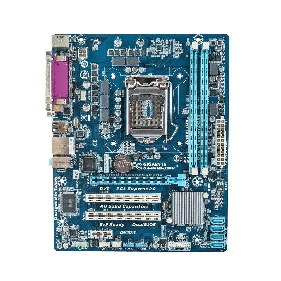 Placa Base Gigabyte GA-H61M-S2PV Socket 1155 Micro ATX Paralelo Reacondicionado - Imagen 1 de 4