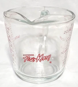 Vintage Fire King 2 Cup 16 OZ. Red Letter Measuring Cup #498 USA, fleabites - Picture 1 of 7