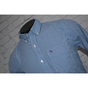 Camisa de vestir Abercrombie & Fitch para hombre talla grande ajuste muscular algodón azul cuadros - Imagen 1 de 6