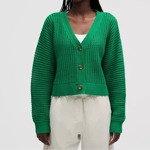 Lululemon | NWT! Cotton Crochet Mesh Relaxed-Fit Cardigan - Picture 1 of 5