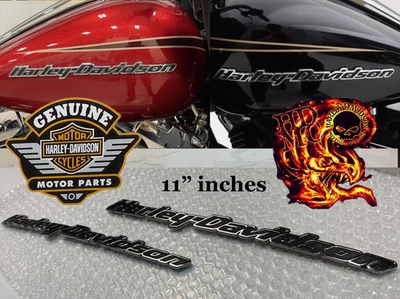 OEM HD 08-25 OEM Harley Tri Glide Touring 11" emblemas de tanque de combustible gasolina cromo negro Foto 1 de 4