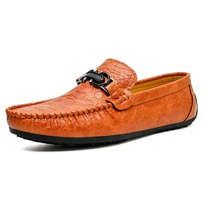 Mocasines de cuero informales para hombre zapatos sin cordones planos transpirables para caminar zapatos para conducir - Imagen 1 de 23