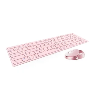 Rapoo Kabelloses ultraflaches Multimodus Desktop Set Tastatur Maus pink - Bild 1 von 5