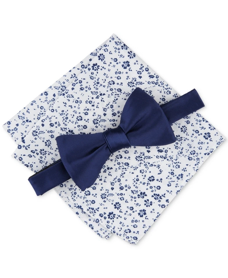 Pajarita cuadrada de bolsillo Bar Iii para hombre talla única azul floral Foto 1 de 1