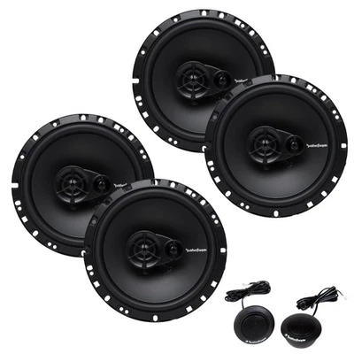 Rockford R165X3 6.5" 180W Car Audio Speakers Bundle + R1T-S Tweeter Kit - Image 1 of 4
