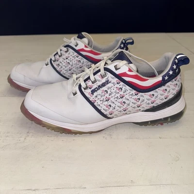 Sqairz Men's Golf Shoe Arrow Country Sole Leather Music USA Patriotic Size 11 - Image 1 of 4