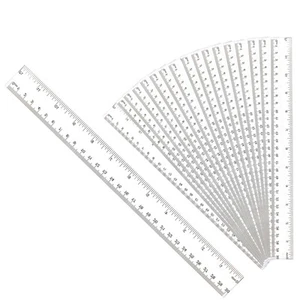 30PCS Clear Ruler Plastic Rulers 12 Inch with Inches and Metric for School Cl... - Picture 1 of 7