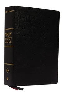 NKJV Study Bible, Premium Bonded Leather, Black, Comfort Print by Thomas Nelson - Picture 1 of 1
