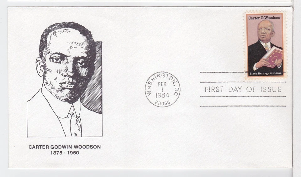 TurtlesTradingPost- Carter G Woodson, Historian 1984 #2073 FDC Unsigned Cachet - Image 1 of 1