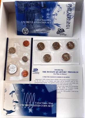 1999 United States Mint Uncirculated Coin Set -  PHILADELPHIA with OGP & COA - Image 1 of 4