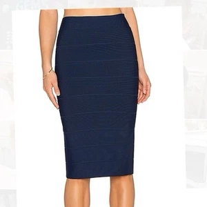 BCBG MAX AZRIA Women’s Navy Alexa Bandage Skirt MEDIUM Stretch Bodycon Pencil - Picture 1 of 9